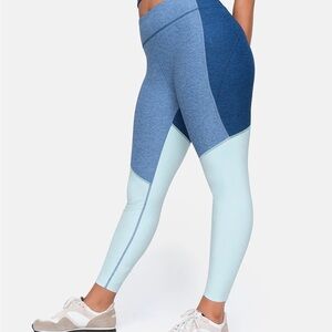 Outdoor Voices Tri-Tone Warmup Leggings 7/8, Blue